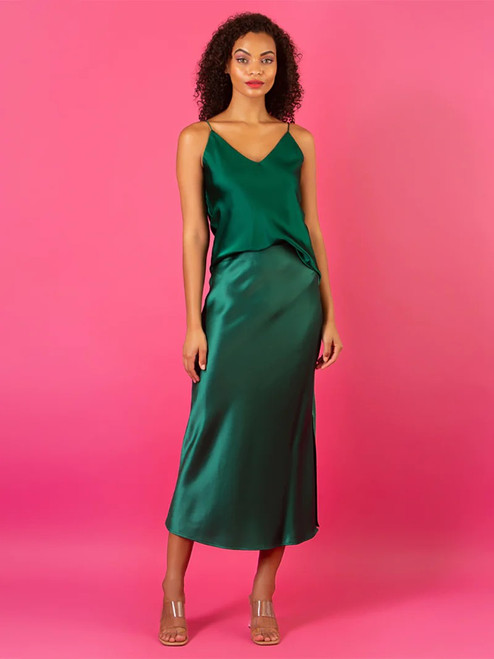 Acetate Slip Skirt- Green