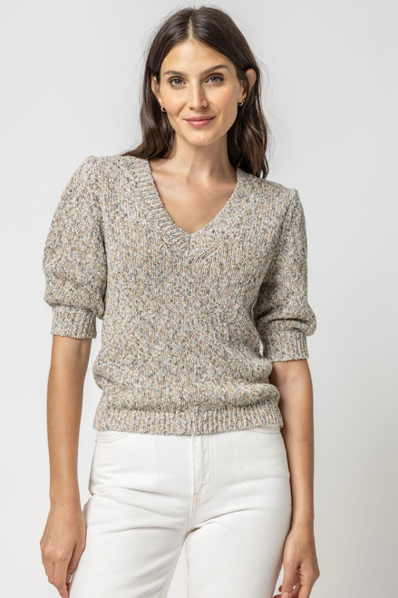 Elbow Sleeve V-Neck Sweater