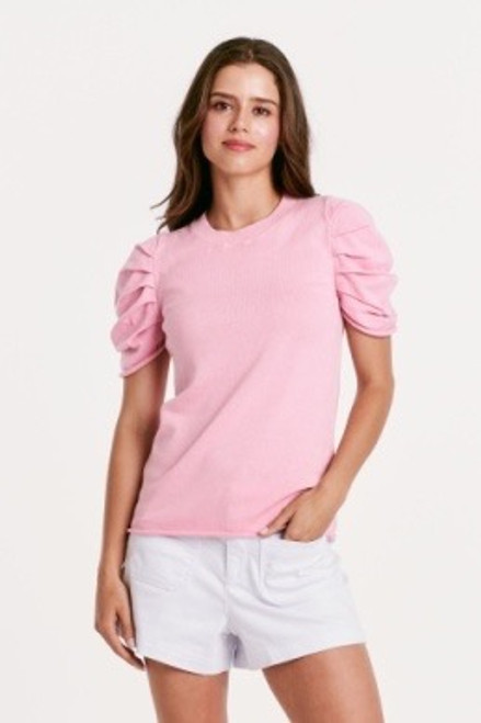 Nahla Puff Sleeve Sweater- Pink Tuberose