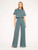 Ponte Knit Wide Leg Pant- Sea Blue