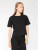 Extended Ponte Knit Short Sleeve Top- Black