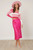 Satin Midi Skirt- Fuchsia