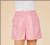 Vegan Leather Pleated Short-Pink