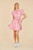 Short Sleeve Belted Dress- Pink