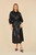 Vegan Leather Maxi Ruched Sleeve Dress- Black