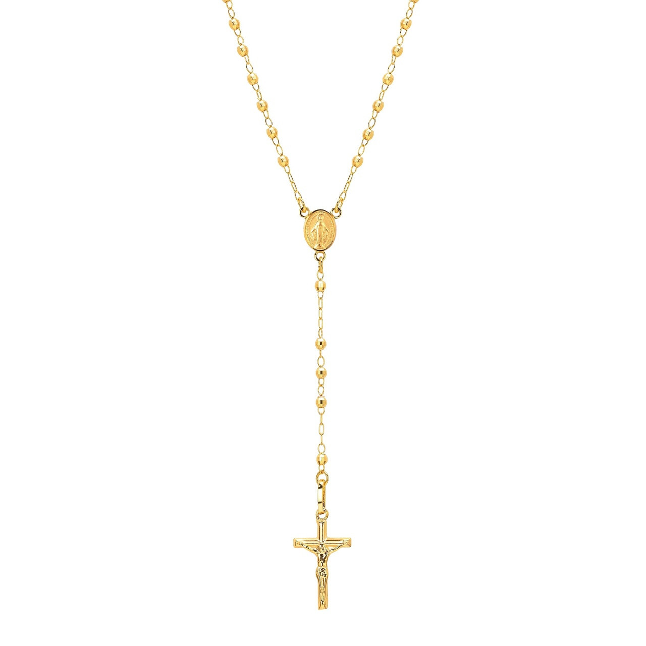 14kt gold rosary necklace clearance