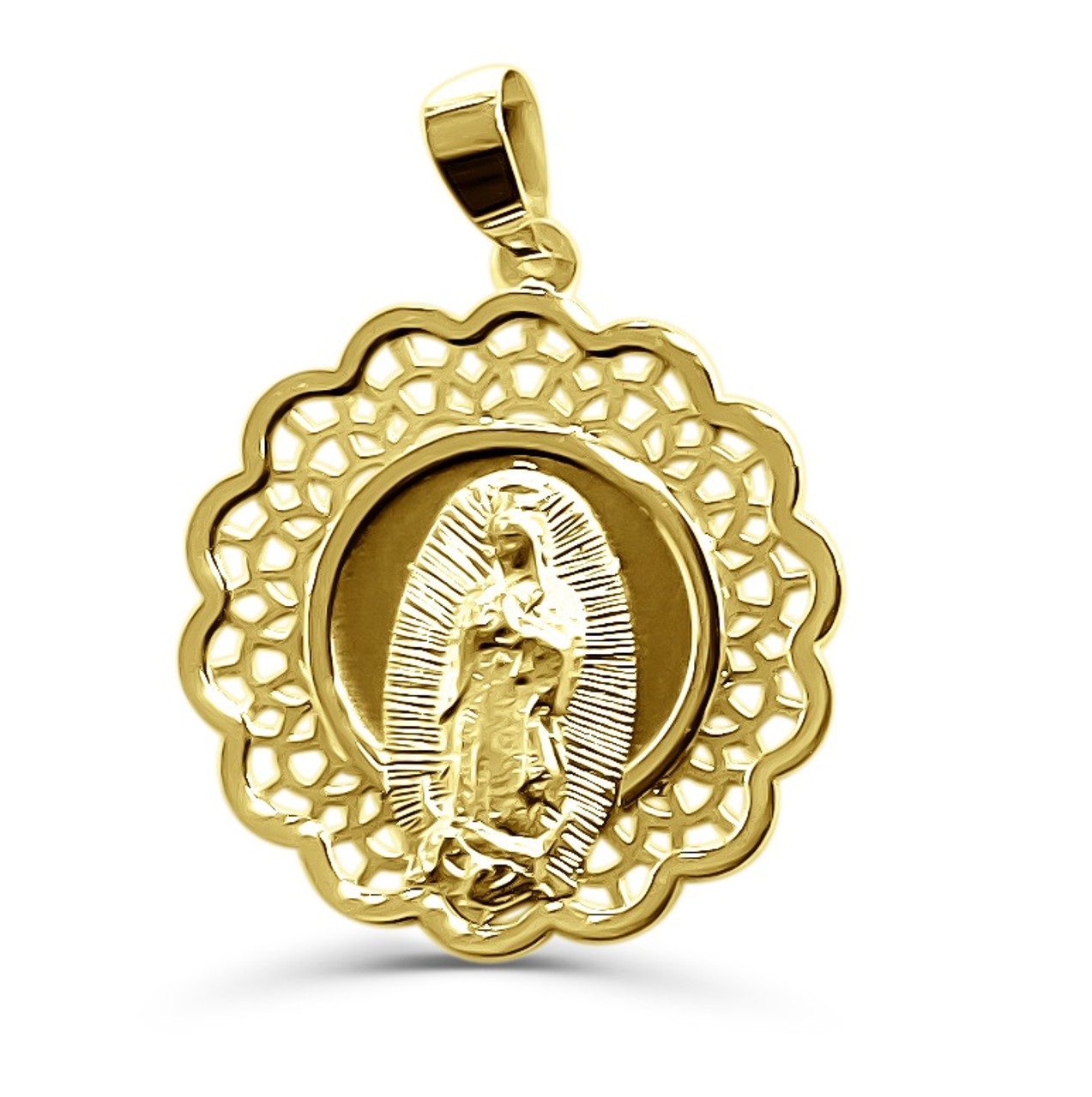 Lady of Guadalupe Sterling Silver Medal Necklace for Men — WE ARE ALL SMITH