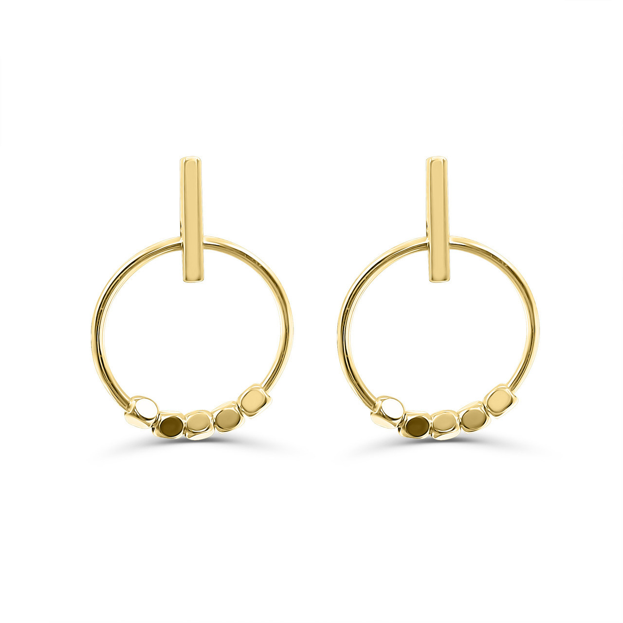 9ct Yellow Gold Delicate Diamond Small Hinged Hoop Earrings - Womens from  Avanti of Ashbourne Ltd UK