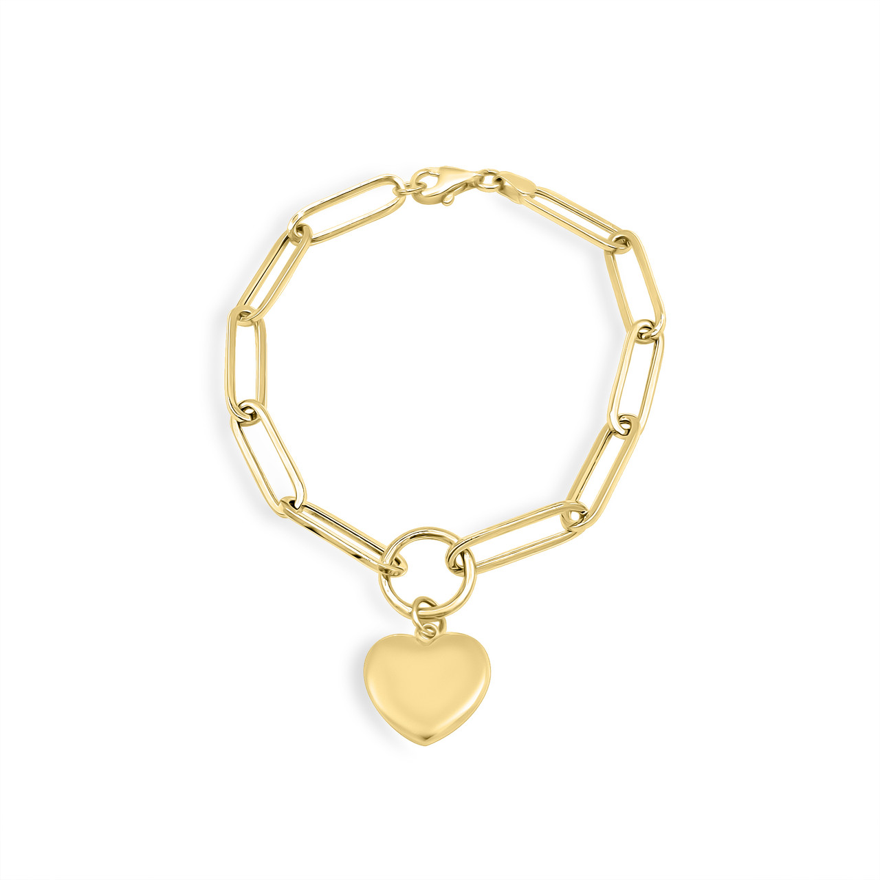 Stainless Steel Clip-On Charm: Believe Heart (Gold) 18x15mm 