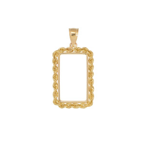 14KT Yellow Gold 1GR Rope Coin Frame