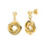 14KT Yellow Gold High Polished Dangling Love Knot Earrings with Post and Butterfly Studs