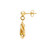 14KT Yellow Gold High Polished Dangling Love Knot Earrings with Post and Butterfly Studs