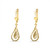 14KT Yellow Gold Diamond Cut Teardrop Dangling Earring