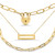 14KT Yellow Gold Paper Clip with Hearty Lock Women's Necklace 17.25".