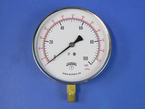 Winters 100psi Pressure Gauge 689 kPa Open Box, New