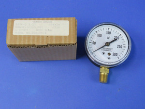 Versa Pressure Gauge 0-300 PSI 2.5" Dial 1/4" NPT Bottom Connect 23010PJ4, NEW!