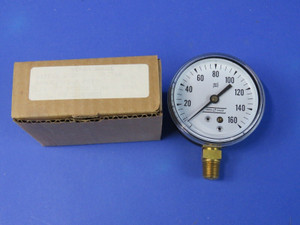 Versa Pressure Gauge 0-160 PSI 2.5" Dial 1/4" NPT Bottom Connect 23010PG4, NEW!