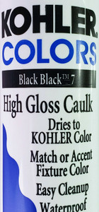 KOHLER COLORS CAULK Black Black 7 High Gloss, Matches Kohler Fixture Color RARE! KOHLER COLORS CAULK Black Black 7 High Gloss, Matches Kohler Fixture Color RARE!
