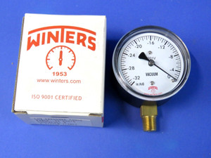 Winters Low Pressure Gauge P301V 0 / 32" H2O VAC 1 / 4", 2.5" Dial - NEW!