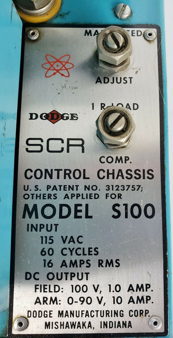 Dodge S100 SCR Speed Drive 100A, Trigger, Bridge, Reg. Modules, 0-90 VDC Out 10A