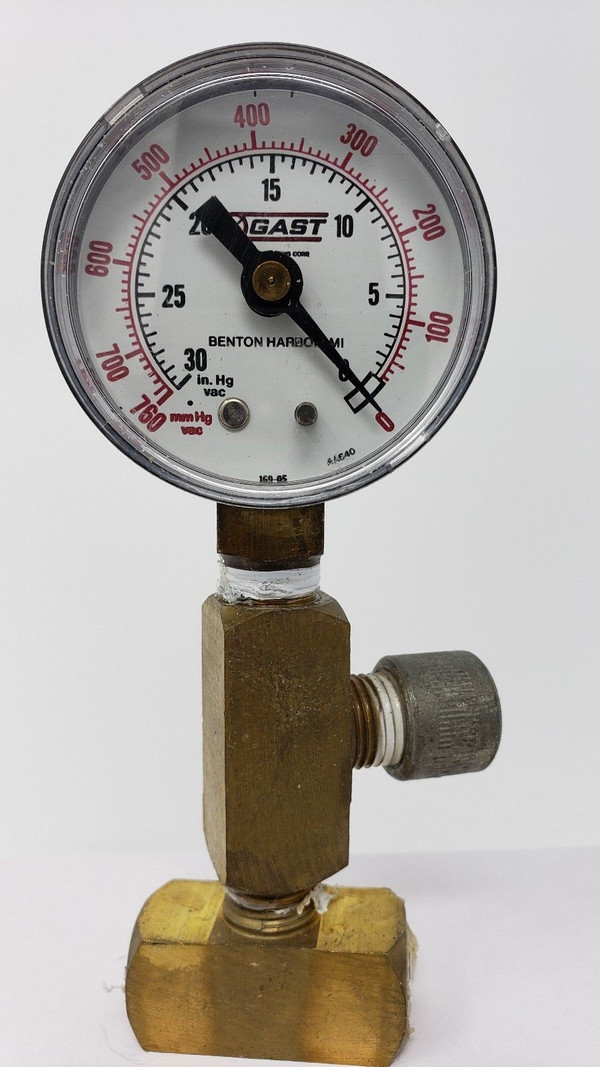Gast 169-05 Pressure Gauge 0-760 mm Hg
