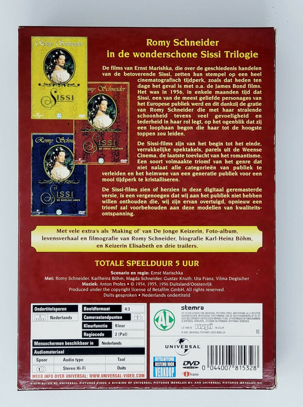 Die Sissi Trilogie DVD REGION 2 Pal Nederlands Digital Remastered Excellent Cond