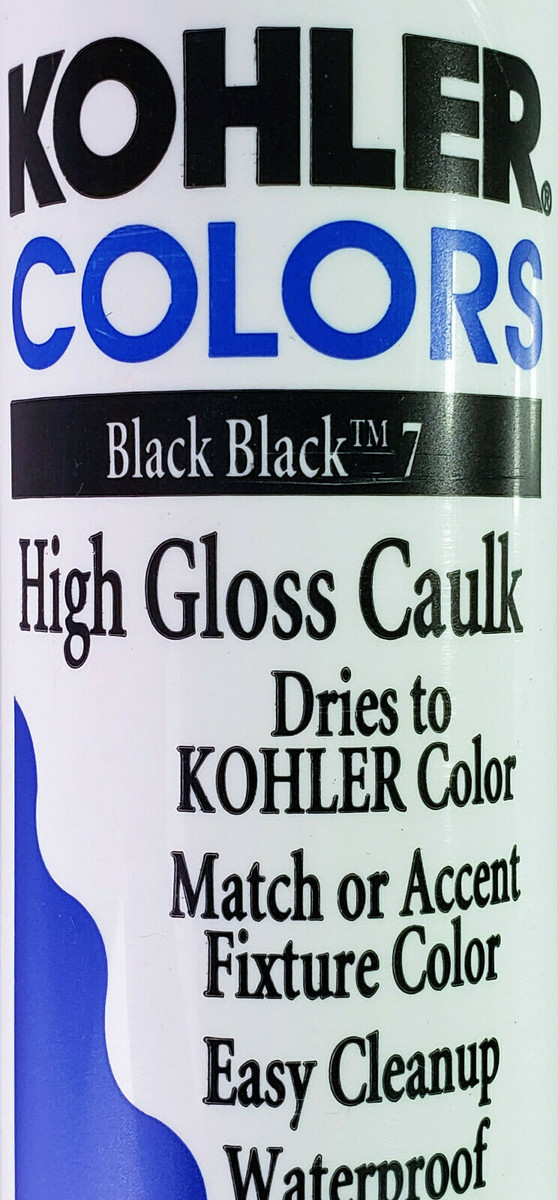 KOHLER COLORS CAULK Black Black 7 High Gloss, Matches Kohler Fixture Color RARE!