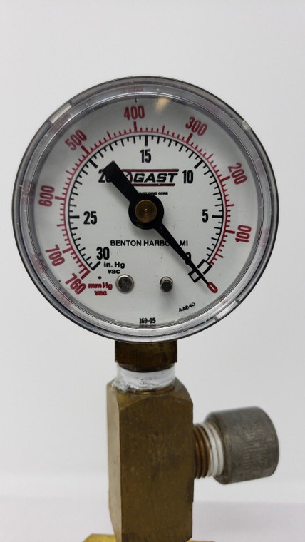 Gast 169-05 Pressure Gauge 0-760 mm Hg