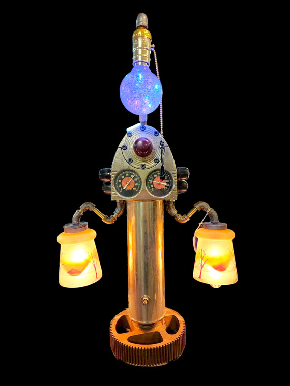 Lamp by Randy the Recreator, Devilbiss Body, Antique Shades