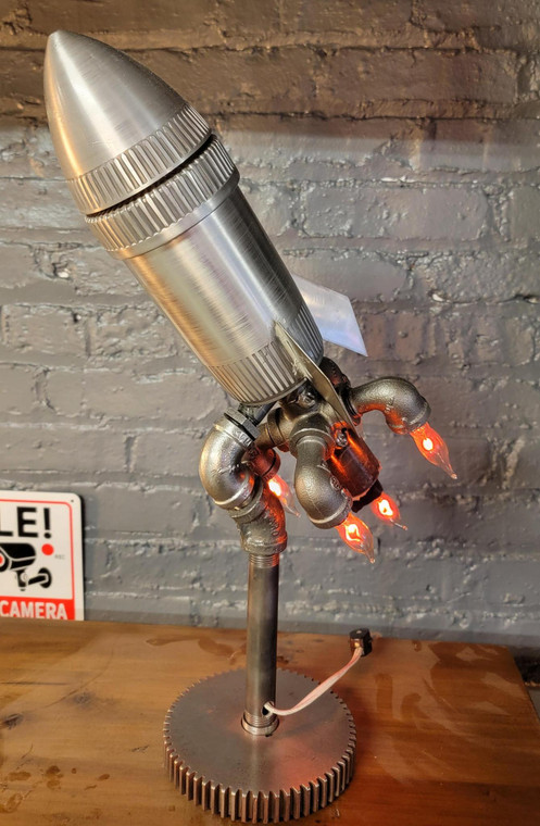 Rocket Lamp Sculpture by Randy the Recreator