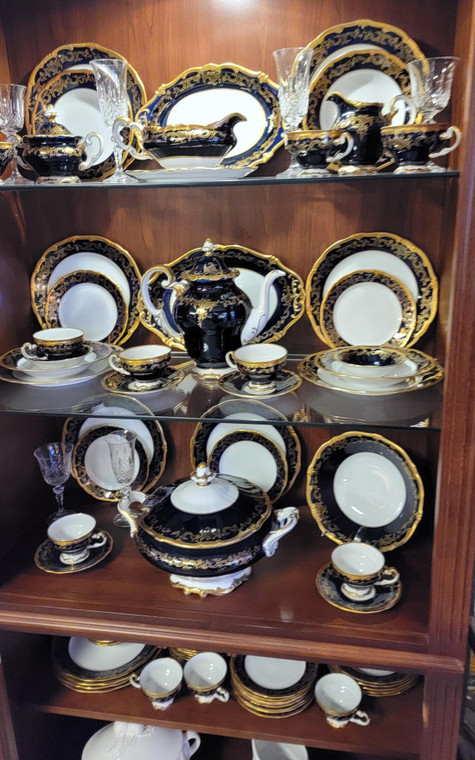 ECHT Beimar Katharina Kobalt Blue/Gold Dining Set