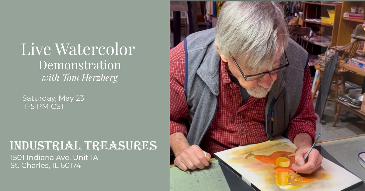 Tom Herzberg Paints Live at Industrial Treasures — Saturday May 23rd