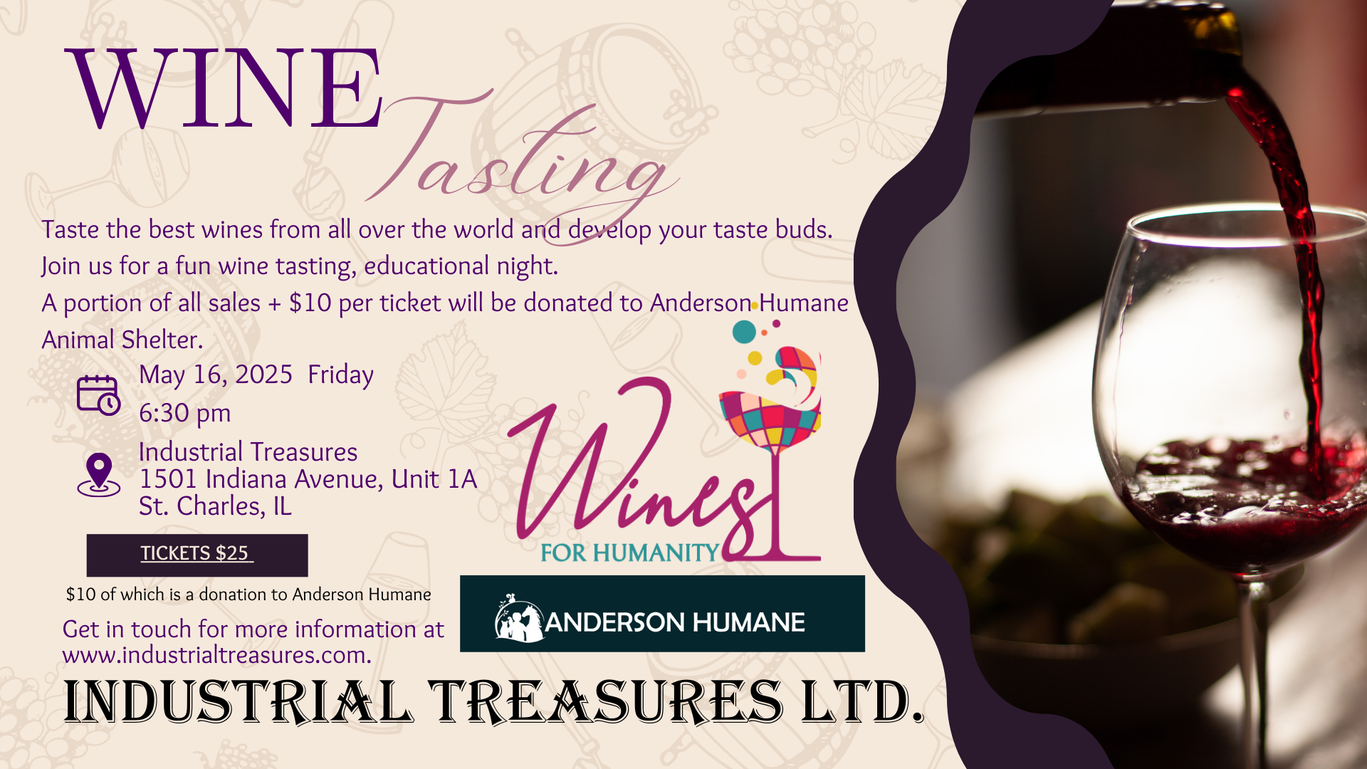 Sip for a Cause: Wine Tasting to Benefit Anderson Humane Tickets Still Available!