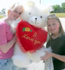 American Made Giant I Love You Teddy Bear 36 Inches Holding Heart Pillow
