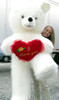 6 Foot Teddy Bear Giant White Teddybear With I Love You Heart Soft 72 Inch Made in USA