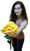 Giant Yellow Rose 6 Feet Tall Big Plush Flower, Teddy Bear on Stem. Great Mother's Day Gift