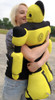 Giant Stuffed Robot is 3 Feet Tall Big Plush Soft - Stuffed Non-Mechanical Yellow Color Plush Toy