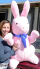 Giant Stuffed Bunny Rabbit 3 and 1/2 feet Tall Pink Color Stuffed Soft Made in the USA