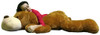 Giant Stuffed Puppy Dog 5 Feet Long Squishy Soft Extremely Large Plush Honey Brown Color