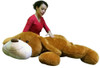Giant Stuffed Puppy Dog 5 Feet Long Squishy Soft Extremely Large Plush Honey Brown Color