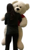Giant Teddy Bear 52 Inch Soft White Wears Removable Tshirt I LOVE YOU THIS MUCH