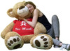 5 Foot Giant Teddy Bear Soft 60 Inch, Wears Removable T-shirt I LOVE YOU THIS MUCH