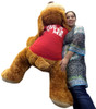 Giant Romantic Plush Puppy Huge 5 Feet Long Squishy Soft Wears HE LOVES ME T-Shirt Great For Valentine's Day or ANY Day to Show Your Love