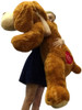 Personalized Big Plush Puppy Dog 5 Feet Long Soft, Your Message Custom Imprinted on Heart on His Butt