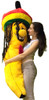 Your Personalized Names on Romantic Giant Stuffed Rasta Banana 5 Feet Tall Squishy Soft with Heart Embroidered His Name and Her Name