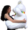 Happy Birthday Giant Teddy Bear 36 Inches Soft, Has Removable Rainbow Color Neck Ribbon, Made in the USA