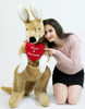 Custom Personalized Giant Stuffed Kangaroo 42 Inches 107 cm Soft, Your Message Custom Printed on Heart