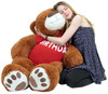 Happy Birthday 5 Foot Big Plush Giant Teddy Bear Soft Cinnamon Color Wears Tshirt