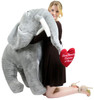 Giant Stuffed Valentine Elephant 48 Inches Holds Heart that Reads Every Beauty Deserves A Beast, Made in USA  Enormous Stuffed Animal to Show You Care