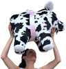 American Made Giant Stuffed Pig 27 inch Soft Black and White Big Plush Hog Farm Animal